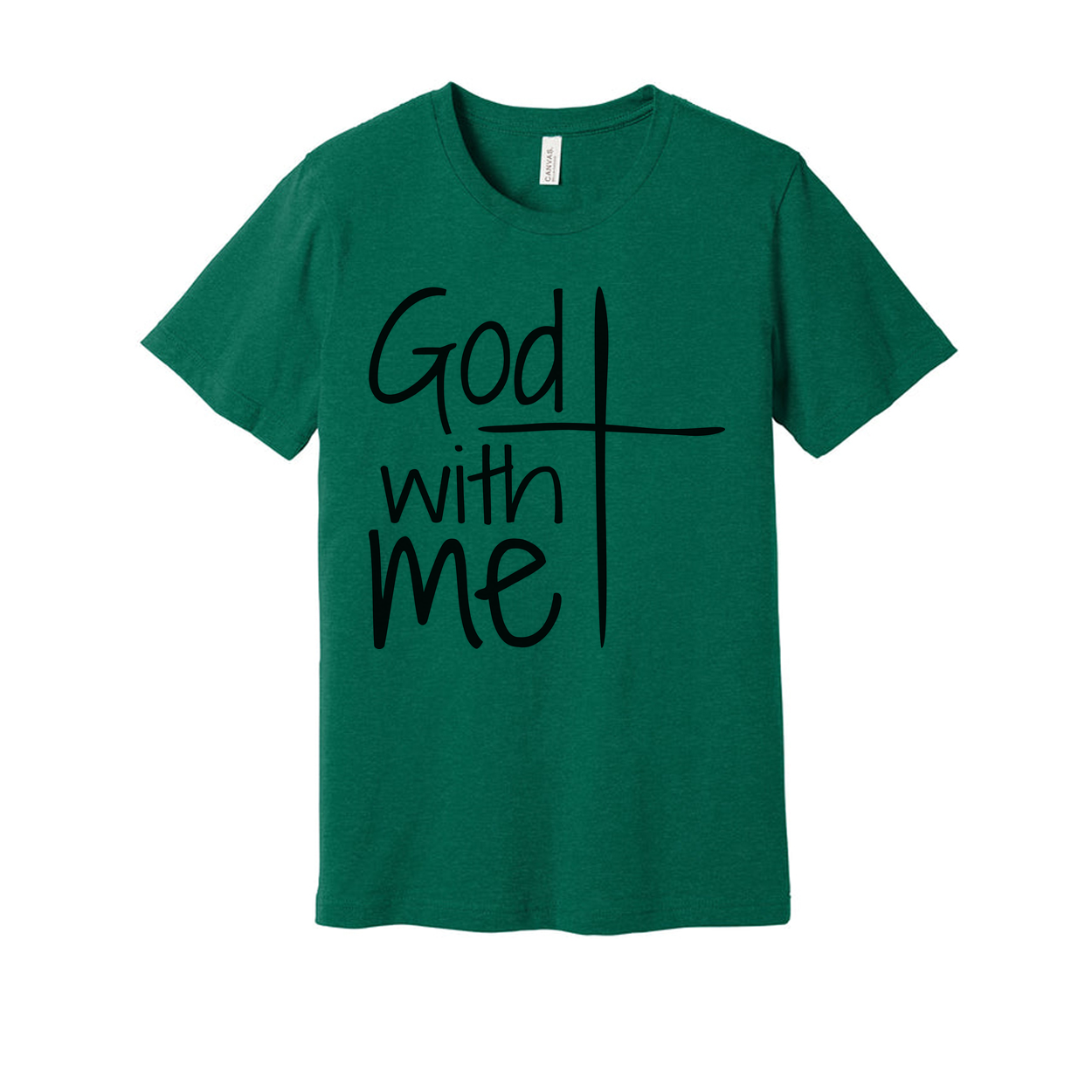 Christian Unisex T Shirt Featuring God With Me Cross Graphic For Faith Centered Wear