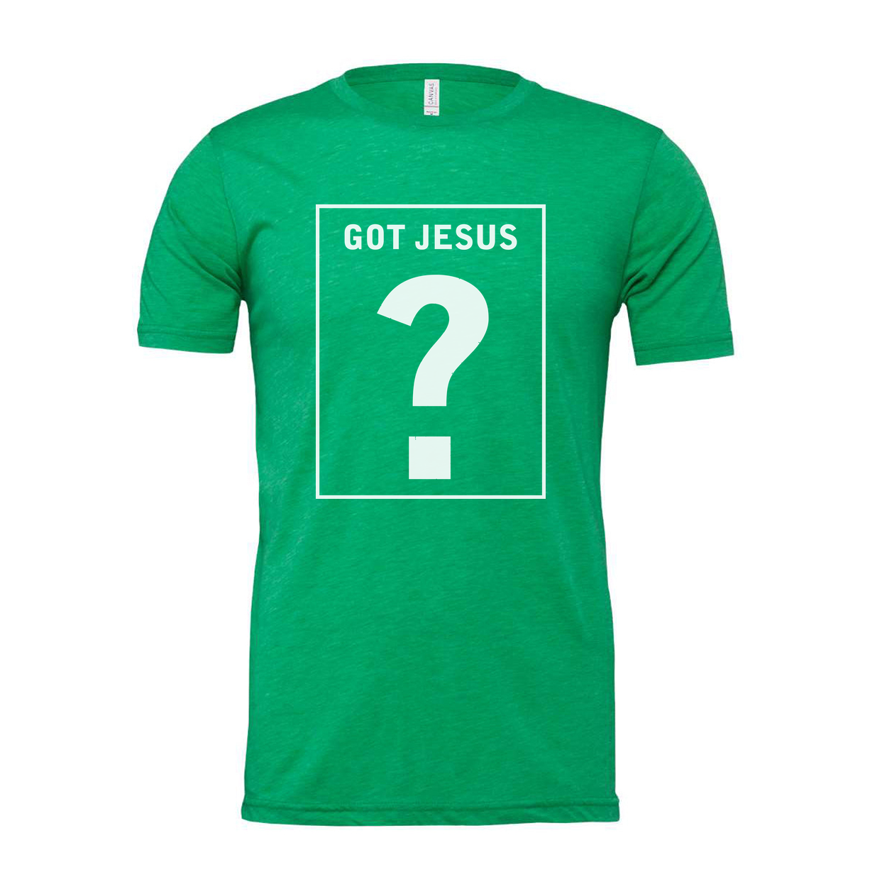 Christian Unisex Graphic T Shirt With Got Jesus Question Mark Box Design For Believers