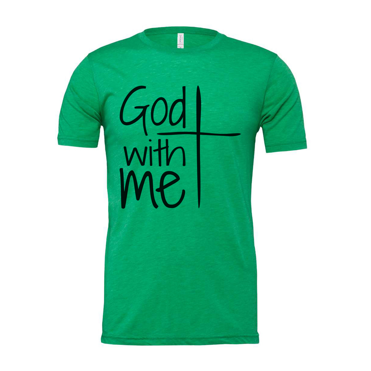 Christian Unisex T Shirt Featuring God With Me Cross Graphic For Faith Centered Wear