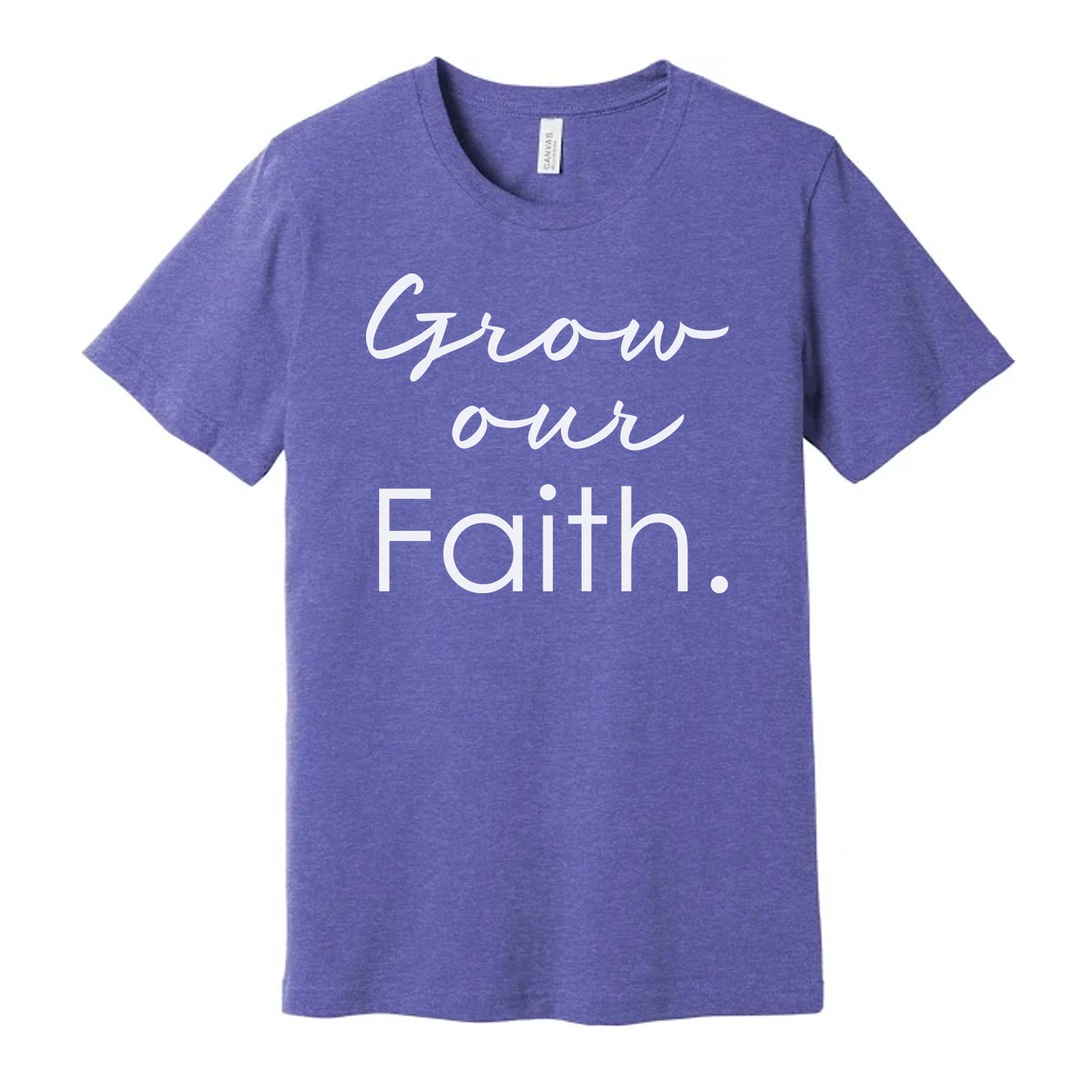 Grow Our Faith Christian Unisex T Shirt With Inspirational Scripture Message For Everyday Wear