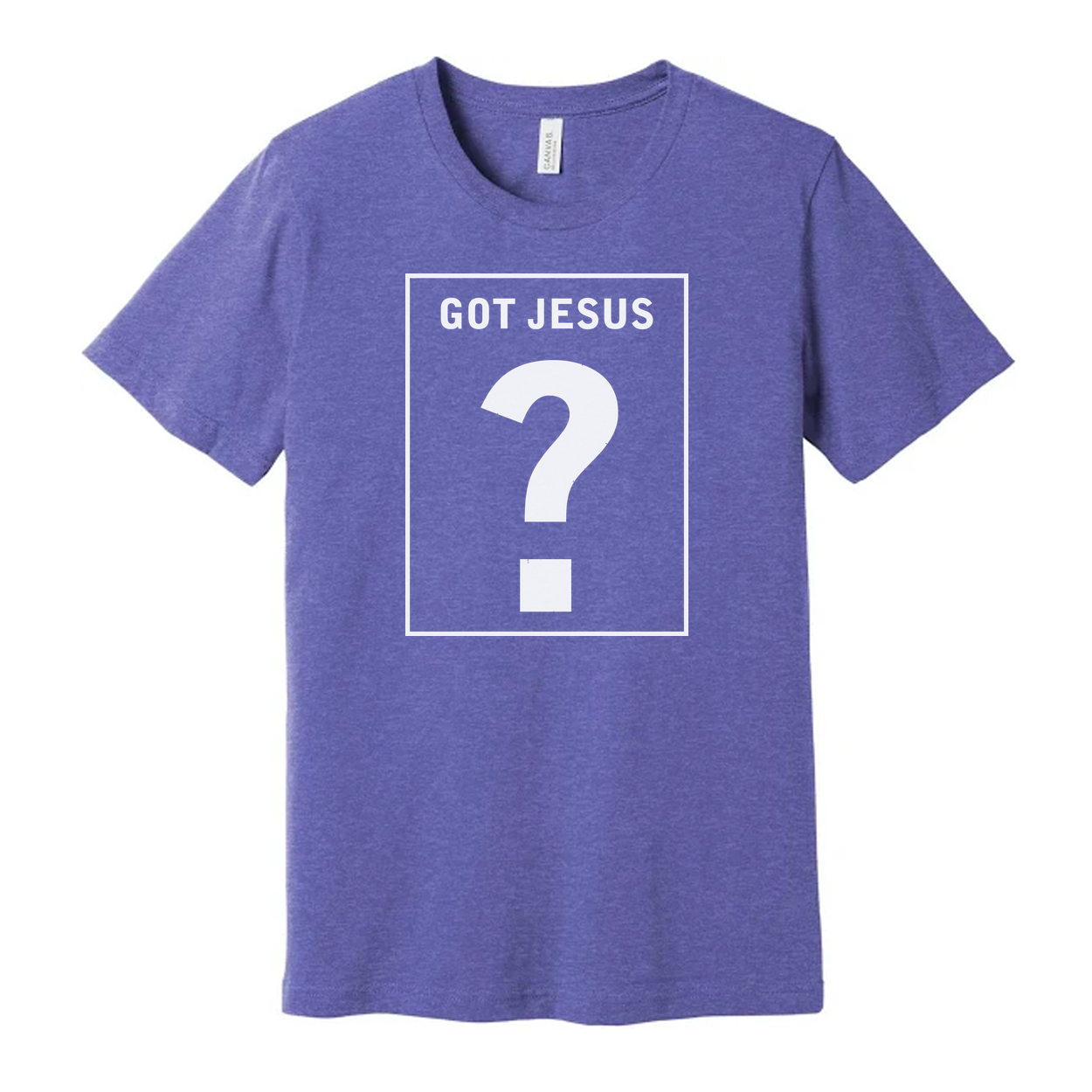 Christian Unisex Graphic T Shirt With Got Jesus Question Mark Box Design For Believers