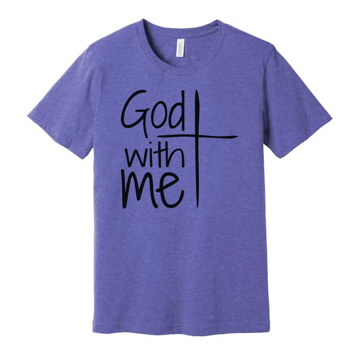 Christian Unisex T Shirt Featuring God With Me Cross Graphic For Faith Centered Wear