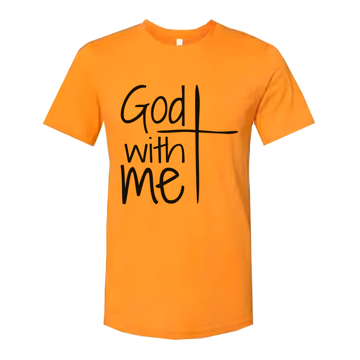 Christian Unisex T Shirt Featuring God With Me Cross Graphic For Faith Centered Wear