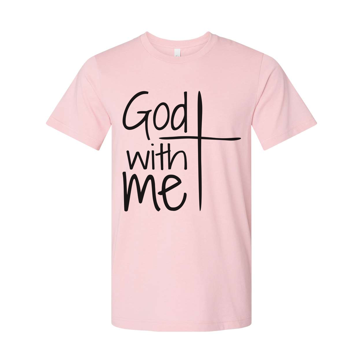 Christian Unisex T Shirt Featuring God With Me Cross Graphic For Faith Centered Wear