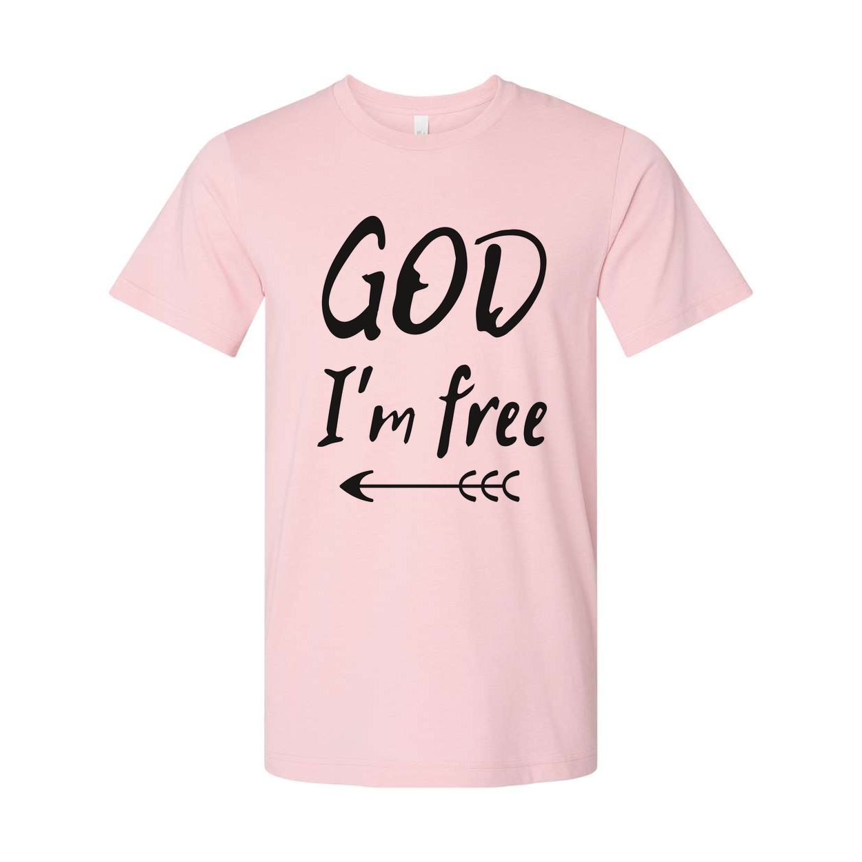 God I'm Free Christian Unisex T Shirt With Arrow Graphic Design For Believers And Gifts