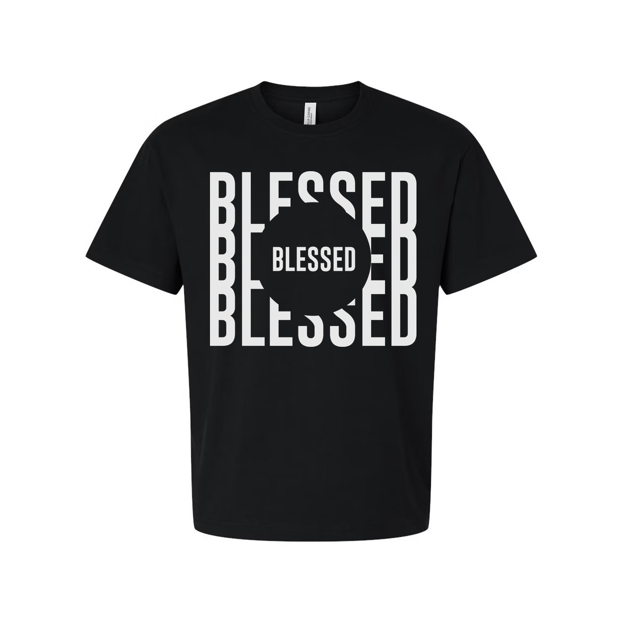 Blessed Christian Unisex T Shirt With Circular Blessed Graphic Design Print On Front