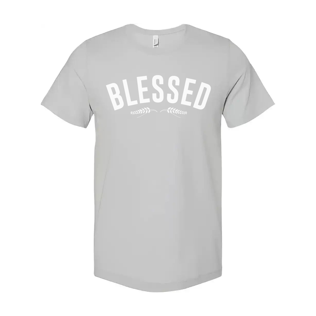 Blessed Christian Unisex Short Sleeve Tee With Arch Typography And Laurel Accent