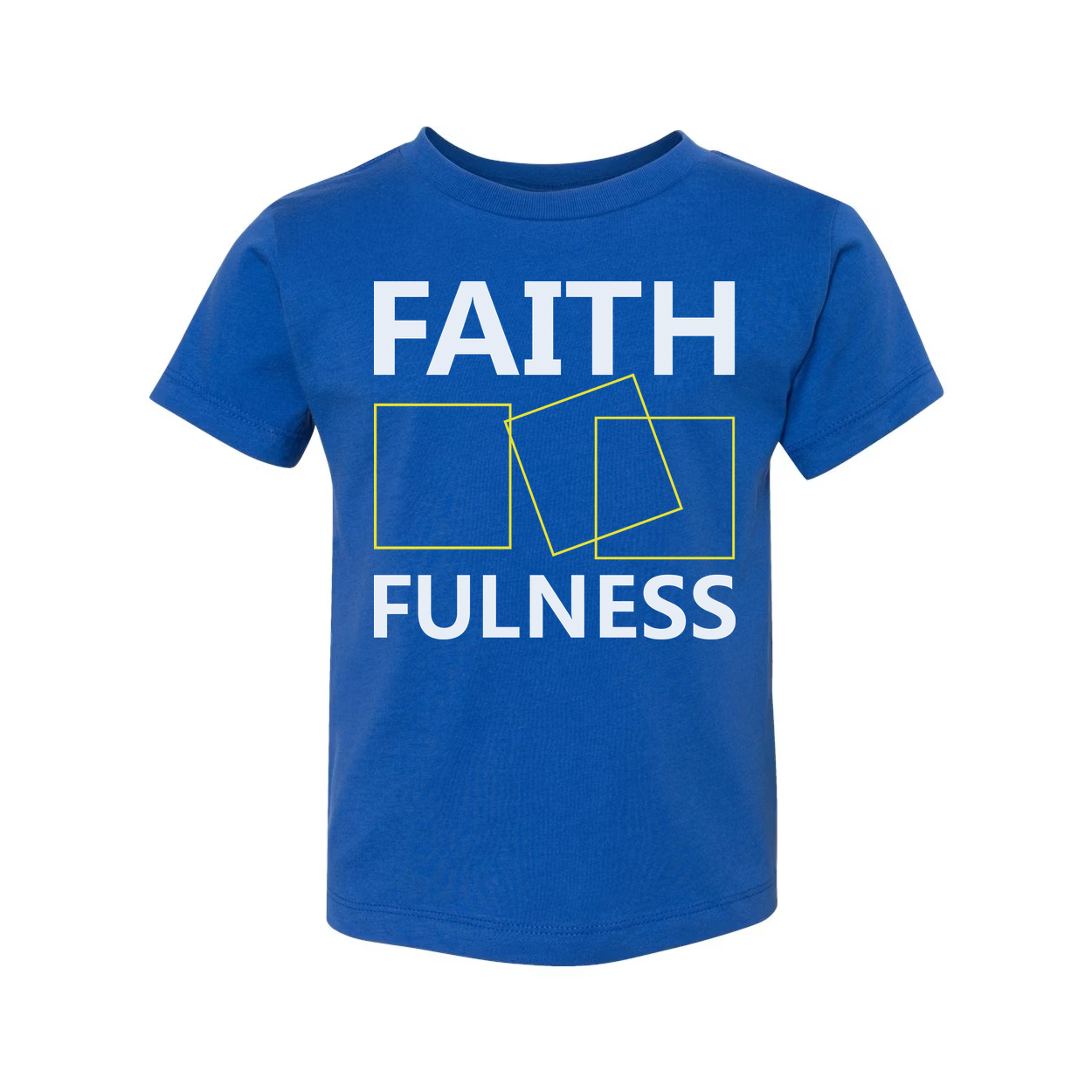 Faithfulness Christian Unisex Graphic T Shirt With Modern Yellow Square Outline Design