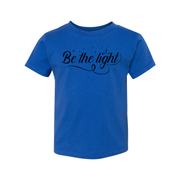 Be The Light Christian Unisex T Shirt With Script Font And Decorative Dots Emblem Design