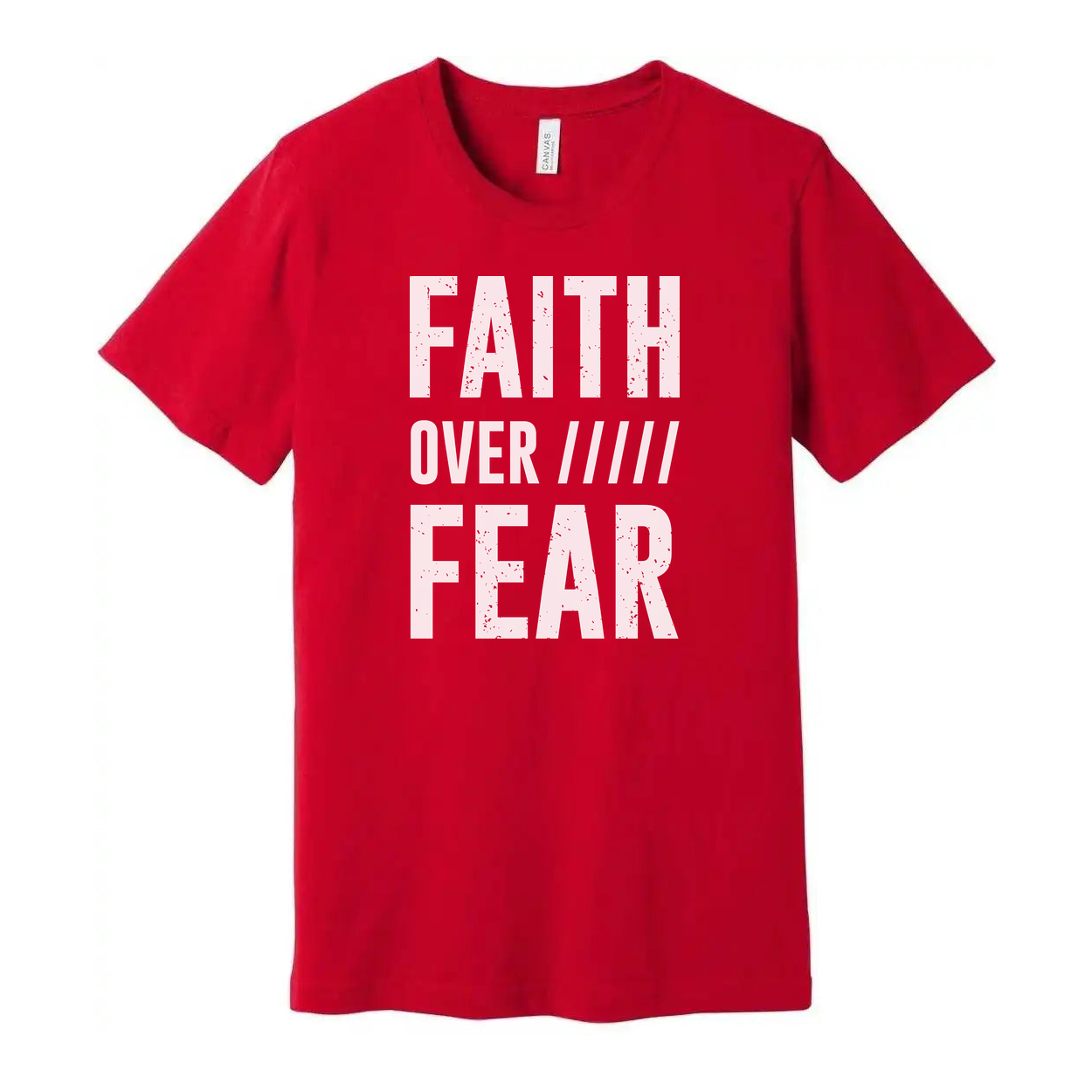 Faith Over Fear Christian Unisex Tee With Bold Uppercase Typography Graphic Print Design