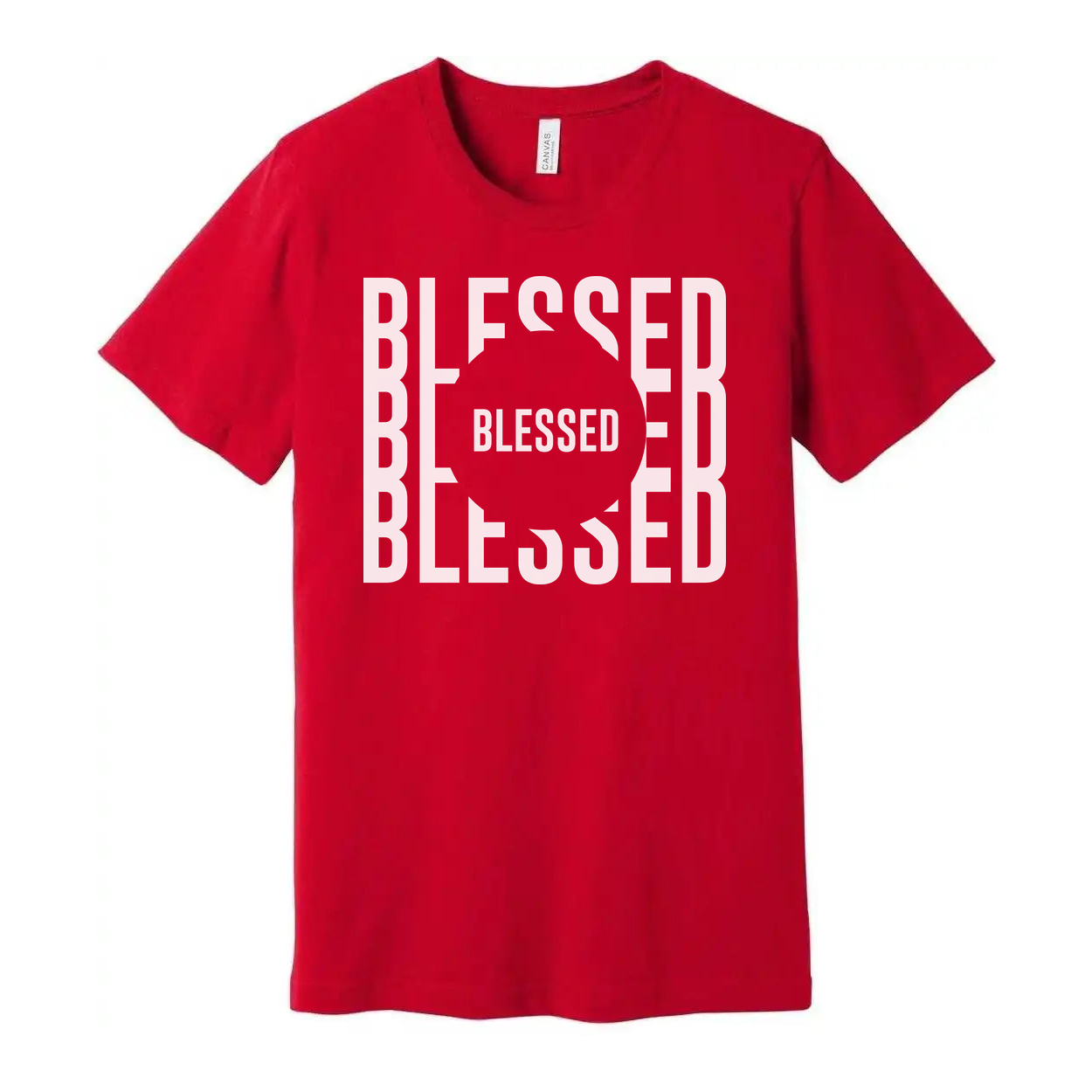 Blessed Christian Unisex T Shirt With Circular Blessed Graphic Design Print On Front