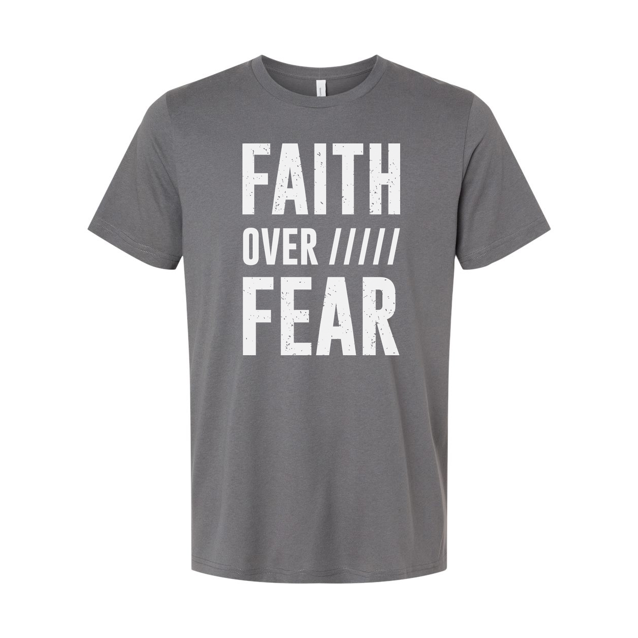 Faith Over Fear Christian Unisex Tee With Bold Uppercase Typography Graphic Print Design