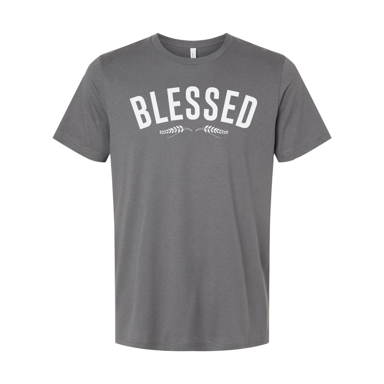 Blessed Christian Unisex Short Sleeve Tee With Arch Typography And Laurel Accent