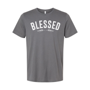 Blessed Christian Unisex Short Sleeve Tee With Arch Typography And Laurel Accent