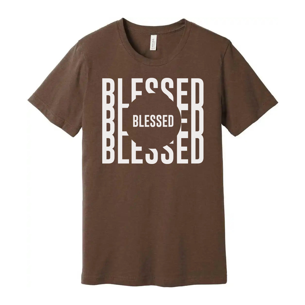 Blessed Christian Unisex T Shirt With Circular Blessed Graphic Design Print On Front