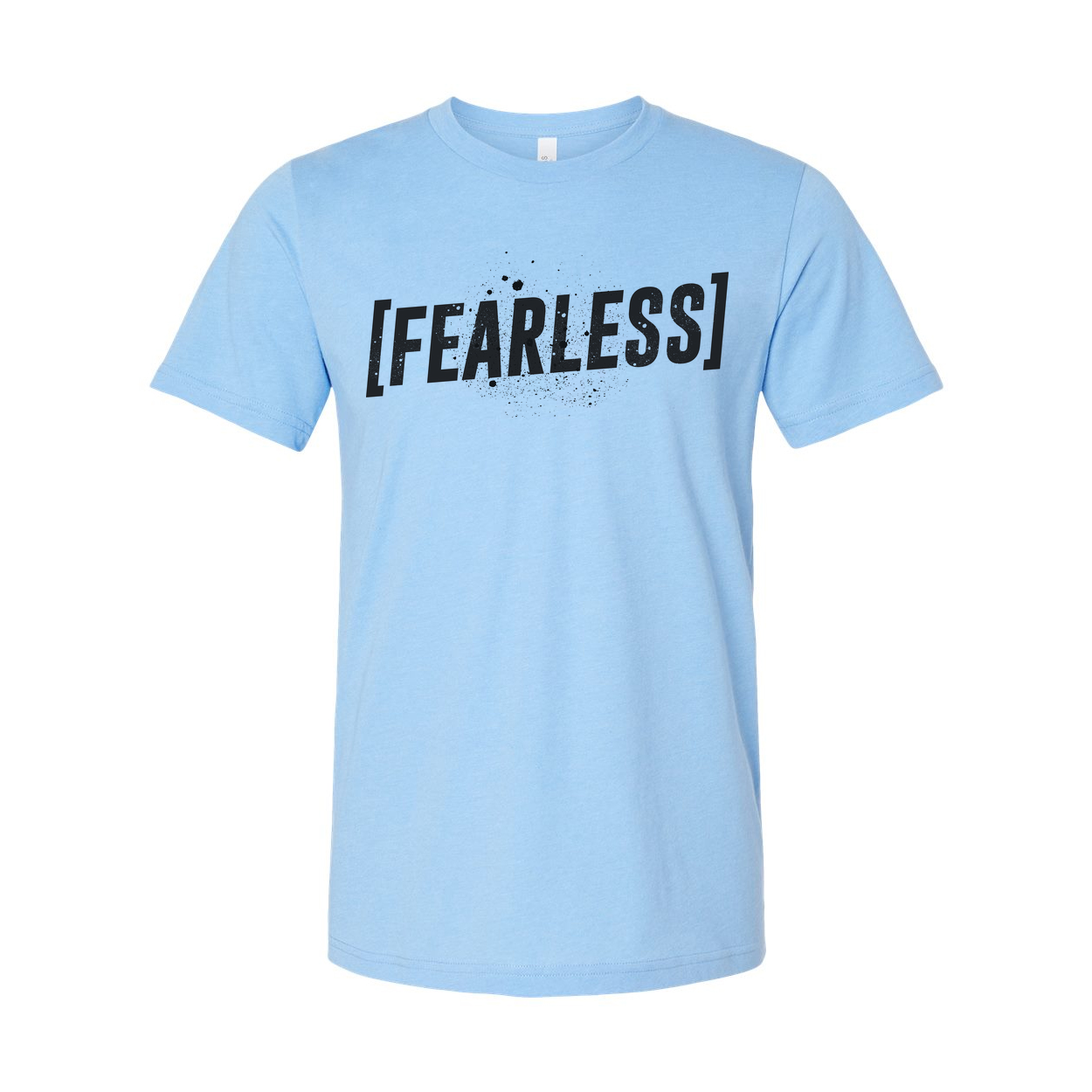 Unisex Fearless Bracketed Text Tee With Splatter Graphic Logo Front Print For Daily Wear