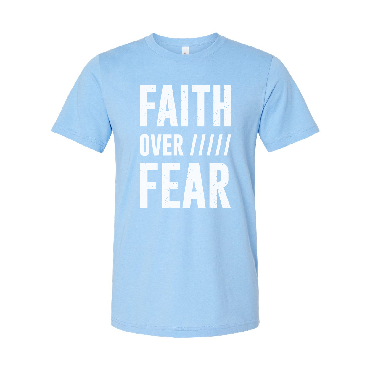 Faith Over Fear Christian Unisex Tee With Bold Uppercase Typography Graphic Print Design