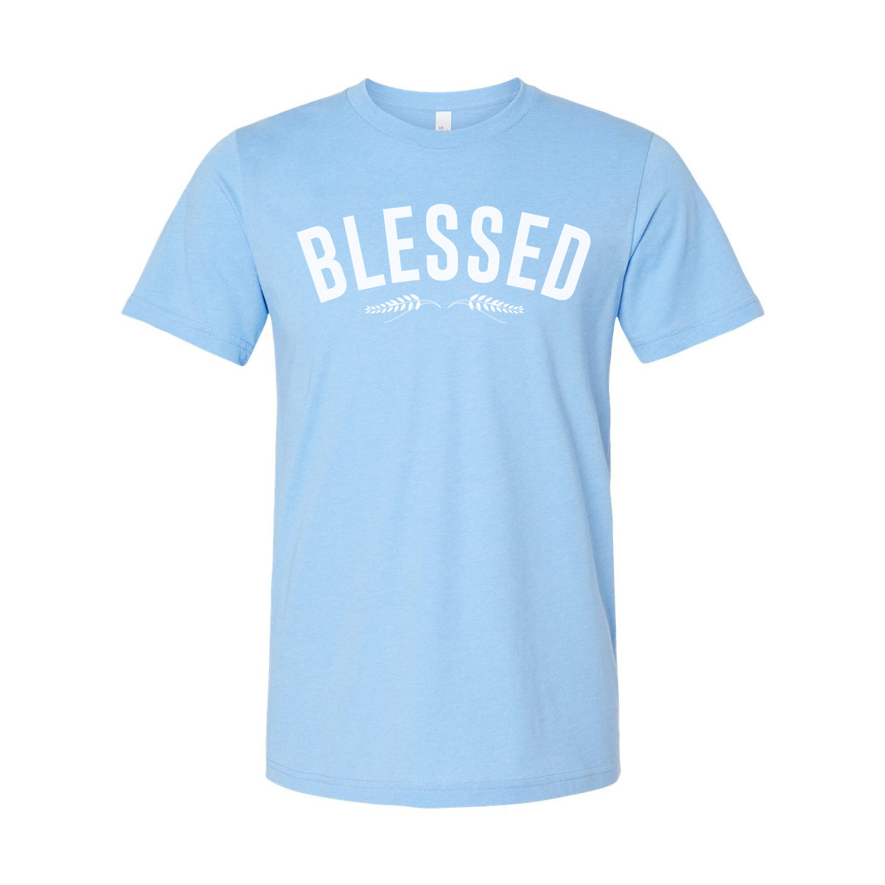 Blessed Christian Unisex Short Sleeve Tee With Arch Typography And Laurel Accent