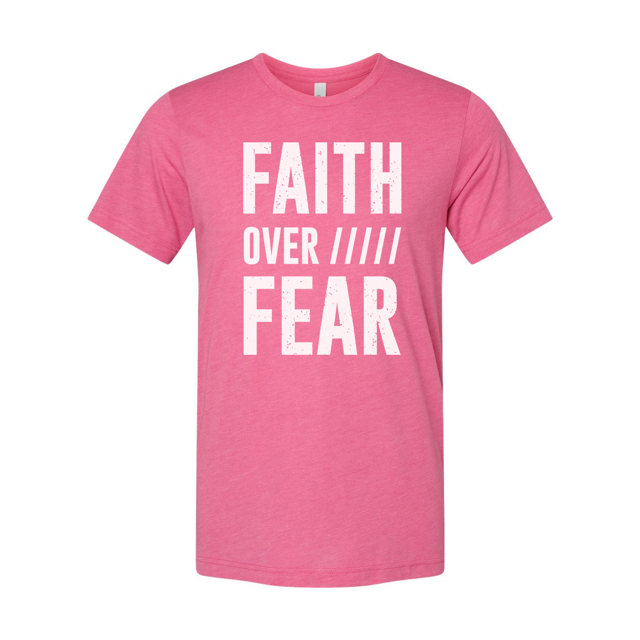 Faith Over Fear Christian Unisex Tee With Bold Uppercase Typography Graphic Print Design