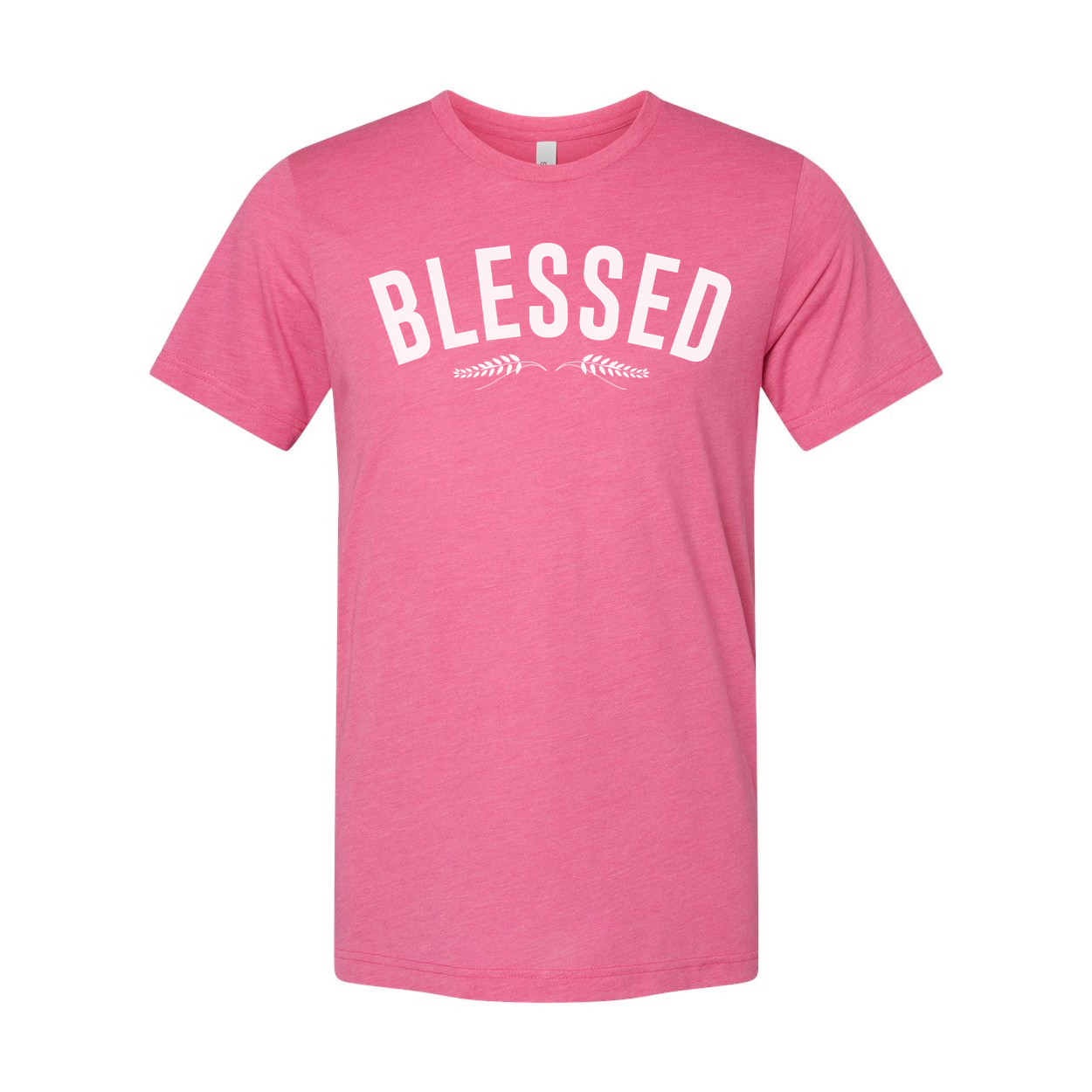 Blessed Christian Unisex Short Sleeve Tee With Arch Typography And Laurel Accent