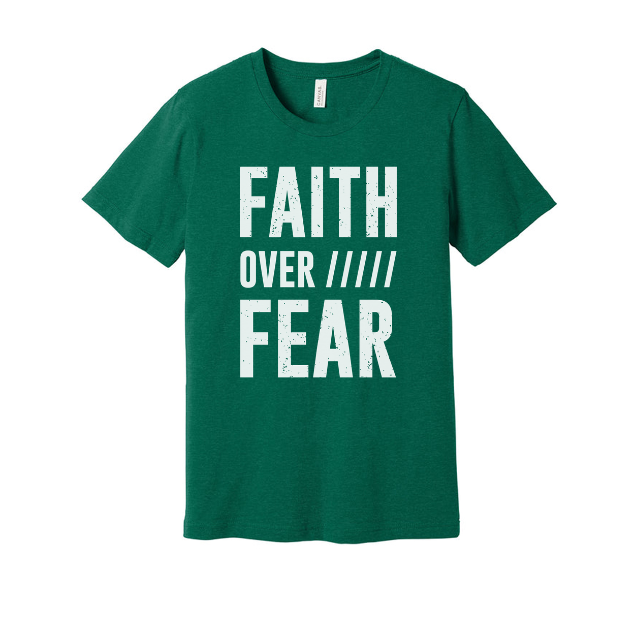 Faith Over Fear Christian Unisex Tee With Bold Uppercase Typography Graphic Print Design