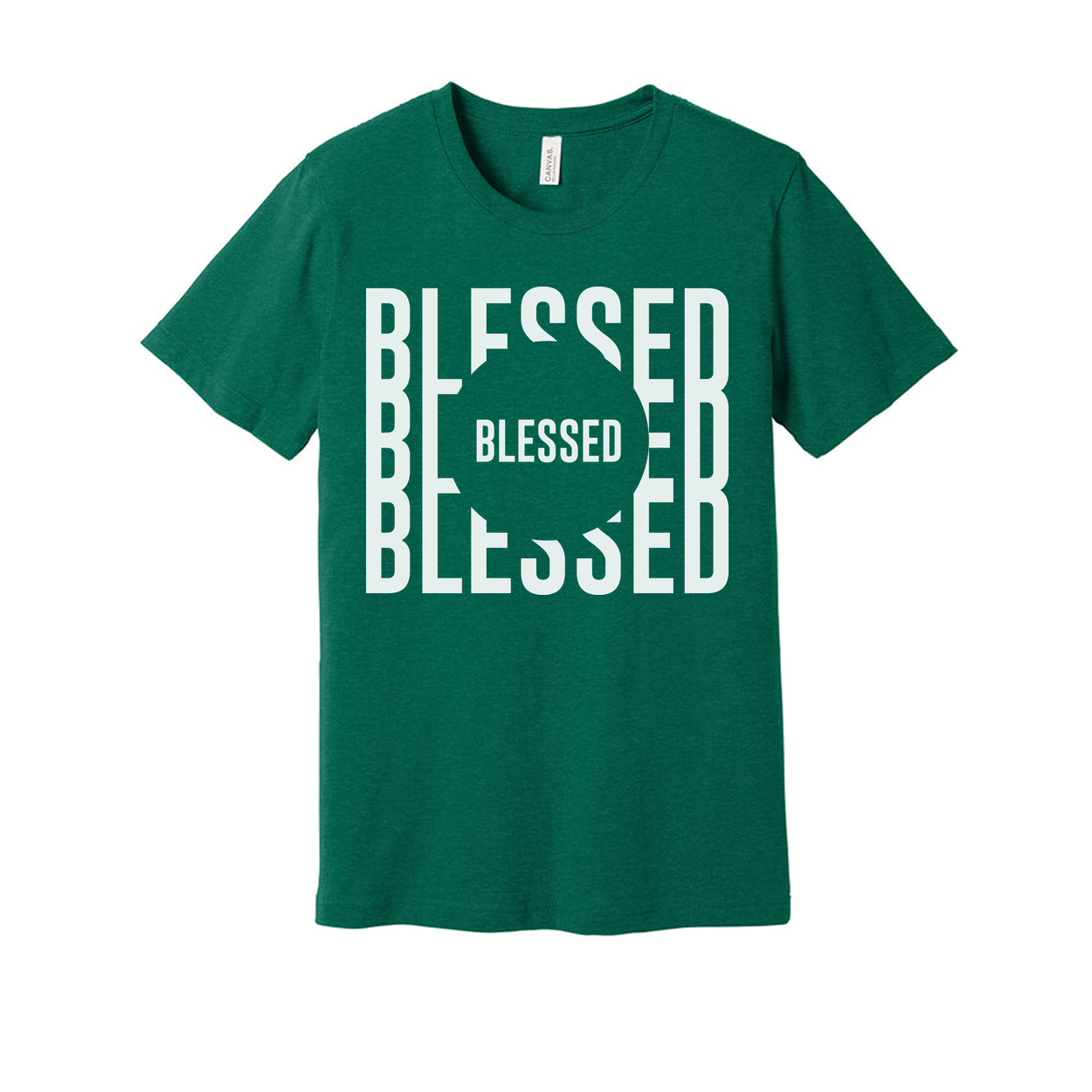 Blessed Christian Unisex T Shirt With Circular Blessed Graphic Design Print On Front
