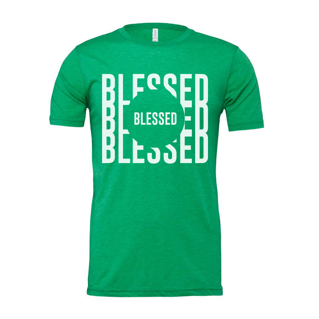 Blessed Christian Unisex T Shirt With Circular Blessed Graphic Design Print On Front