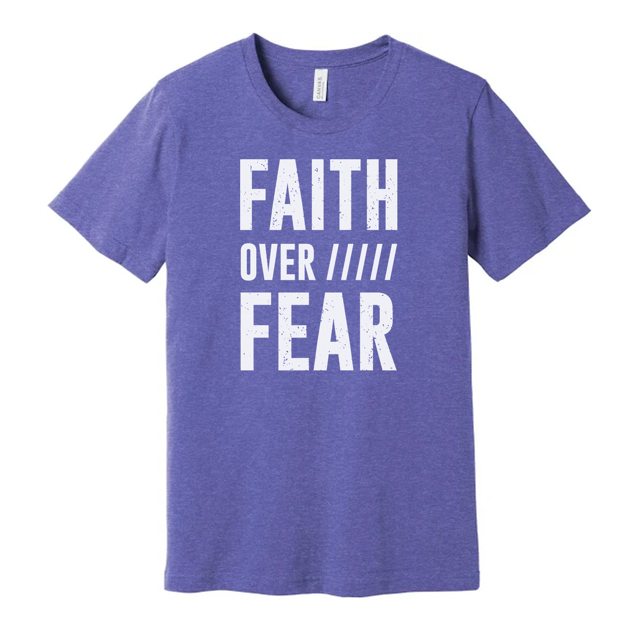 Faith Over Fear Christian Unisex Tee With Bold Uppercase Typography Graphic Print Design