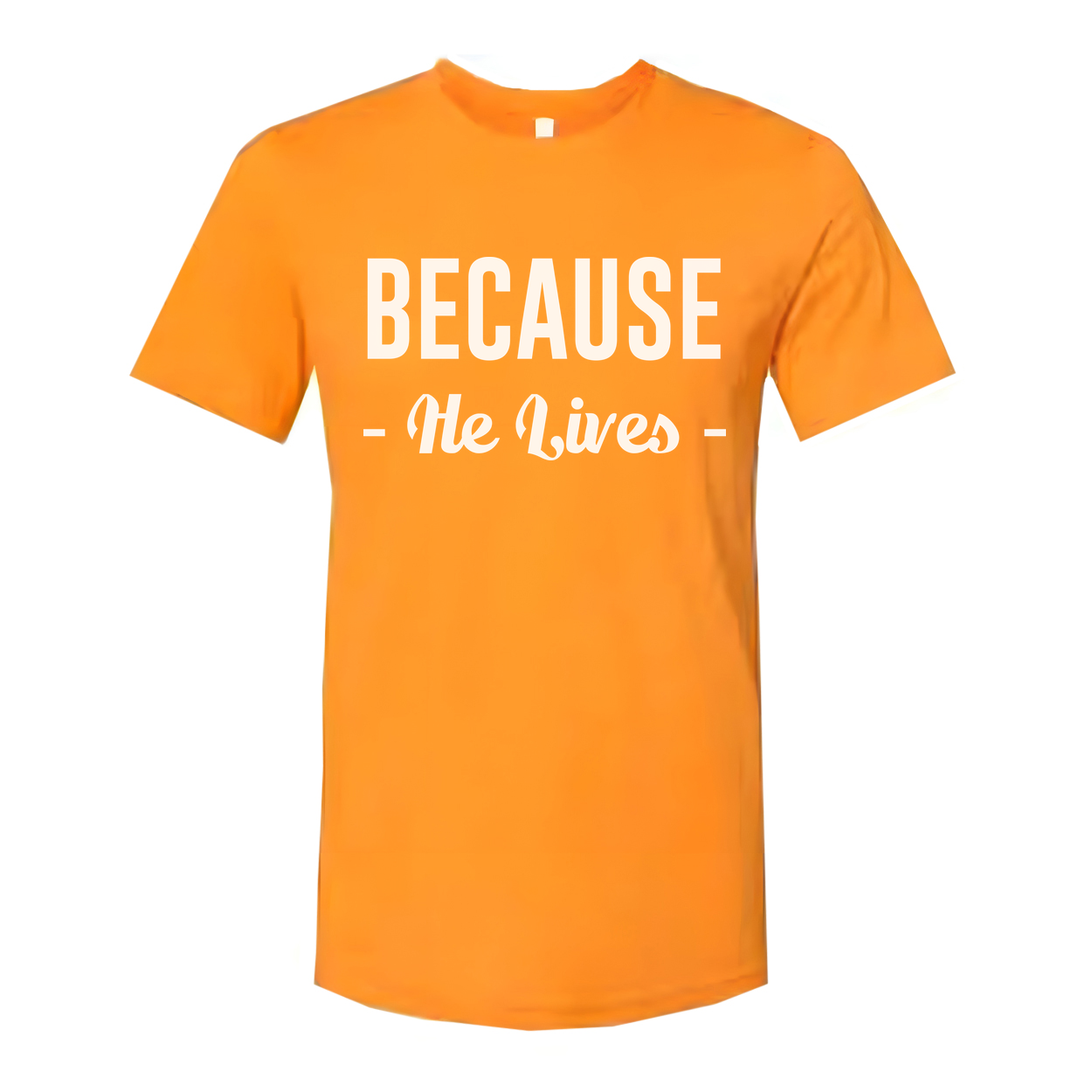 Because He Lives Christian Unisex T Shirt With Inspirational Scripture Quote Design
