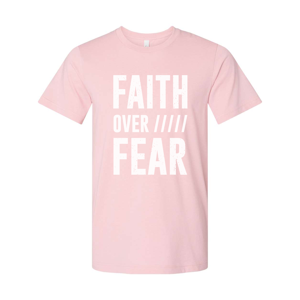 Faith Over Fear Christian Unisex Tee With Bold Uppercase Typography Graphic Print Design