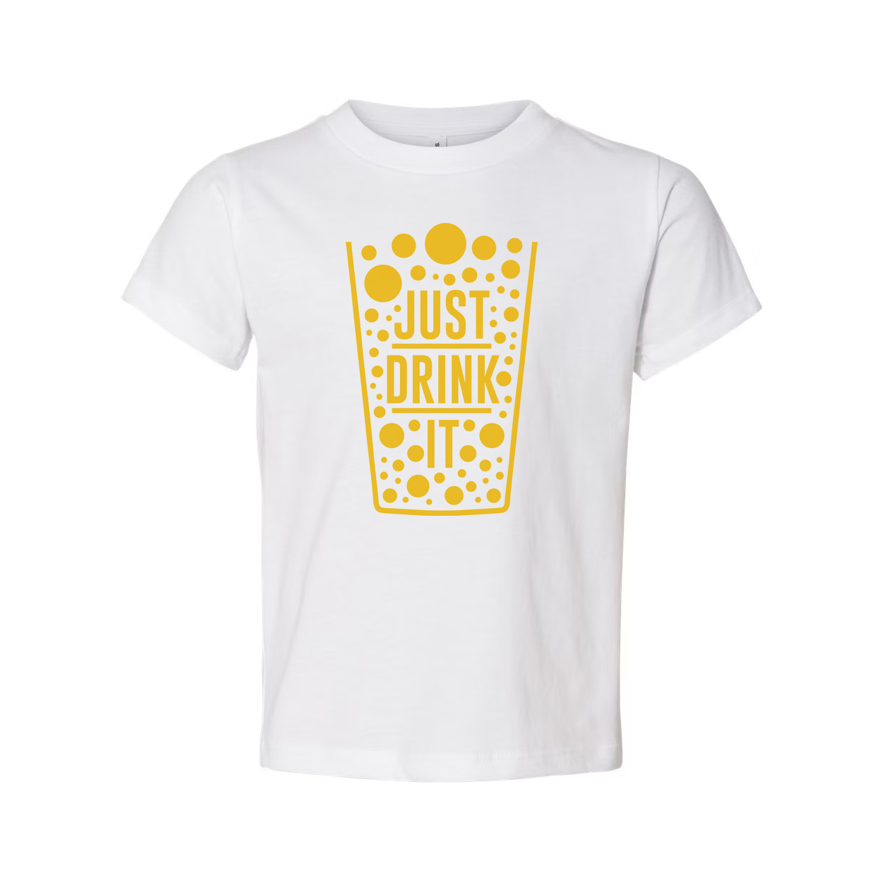 Just Drink It Beer Glass Graphic Tee With Dotted Pattern For Unisex Adults Casual Wear