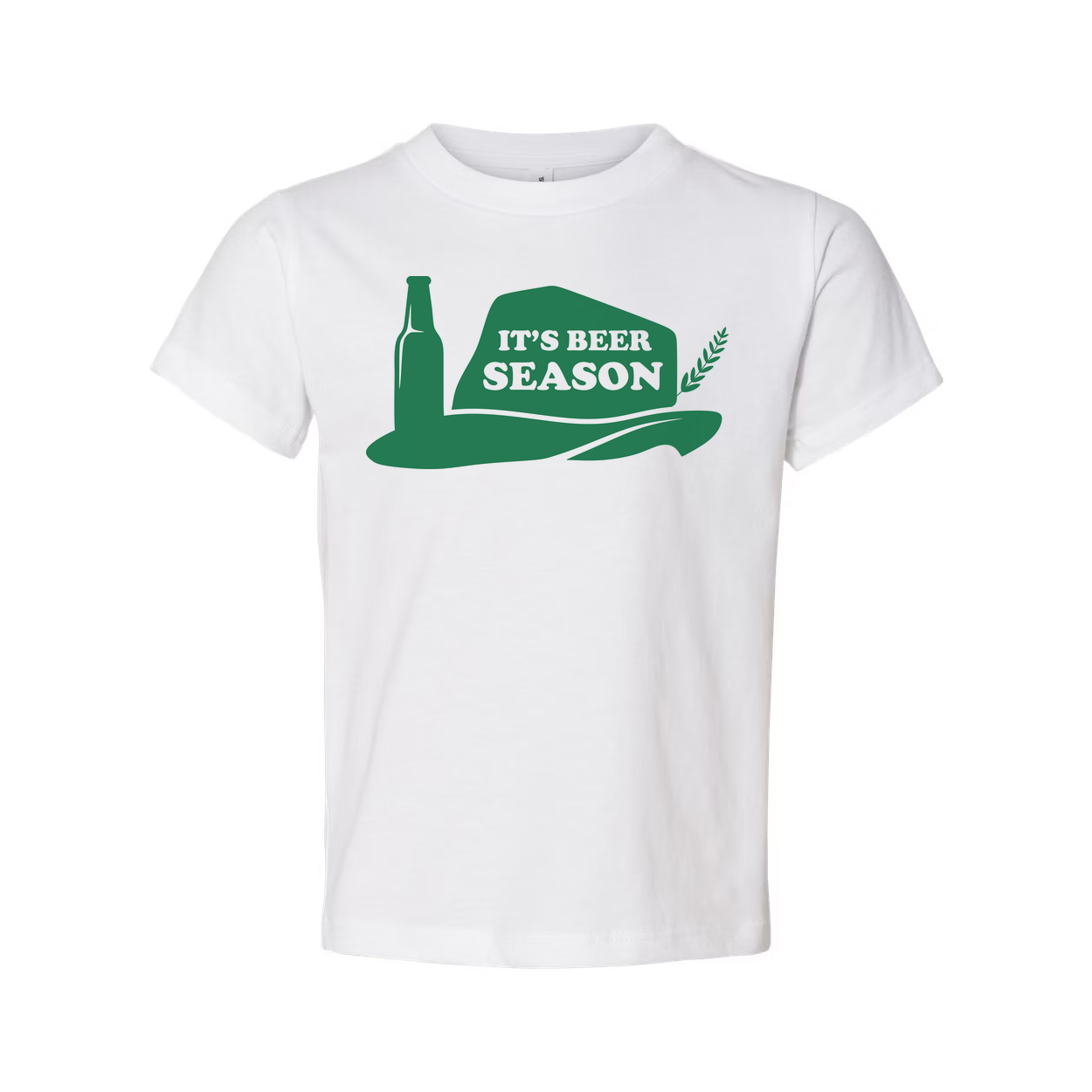 It's Beer Season Graphic Tee For Unisex Adults Featuring A Bottle And Hat Design