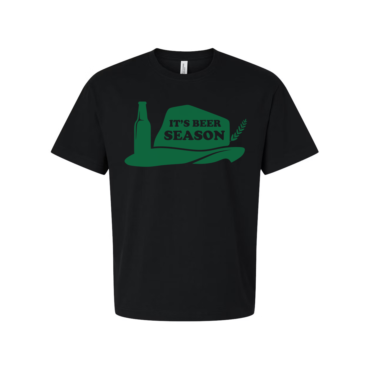 It's Beer Season Graphic Tee For Unisex Adults Featuring A Bottle And Hat Design