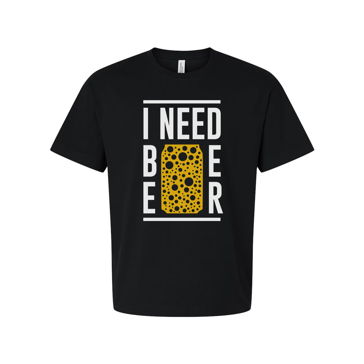 Unisex Beer Can Graphic Tee With Bubbles Design For Craft Beer Enthusiasts And Casual Wear