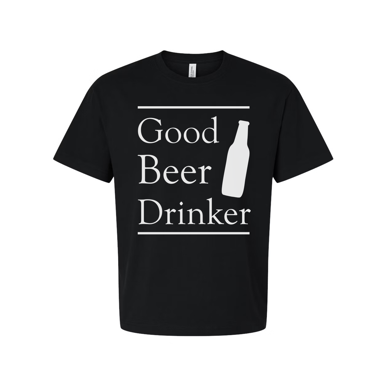 Good Beer Drinker Unisex Short Sleeve T Shirt With Bottle Illustration And Bold Typography
