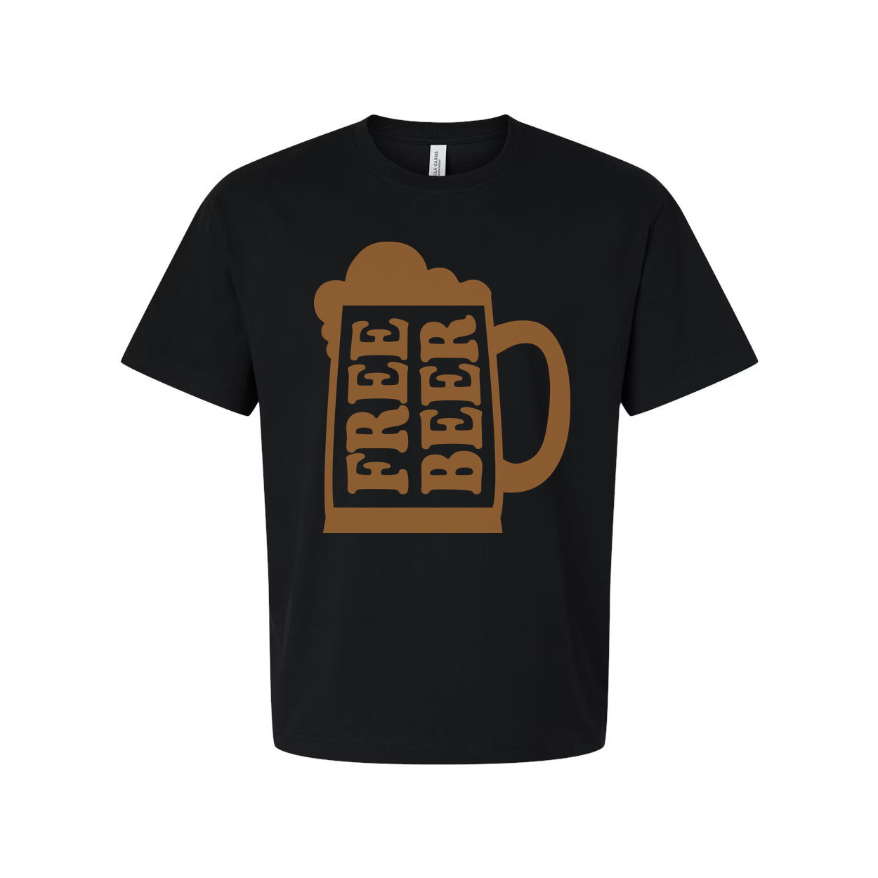 Unisex Beer Mug Graphic T Shirt With Foam Design And Repeating Beer Text Blocks