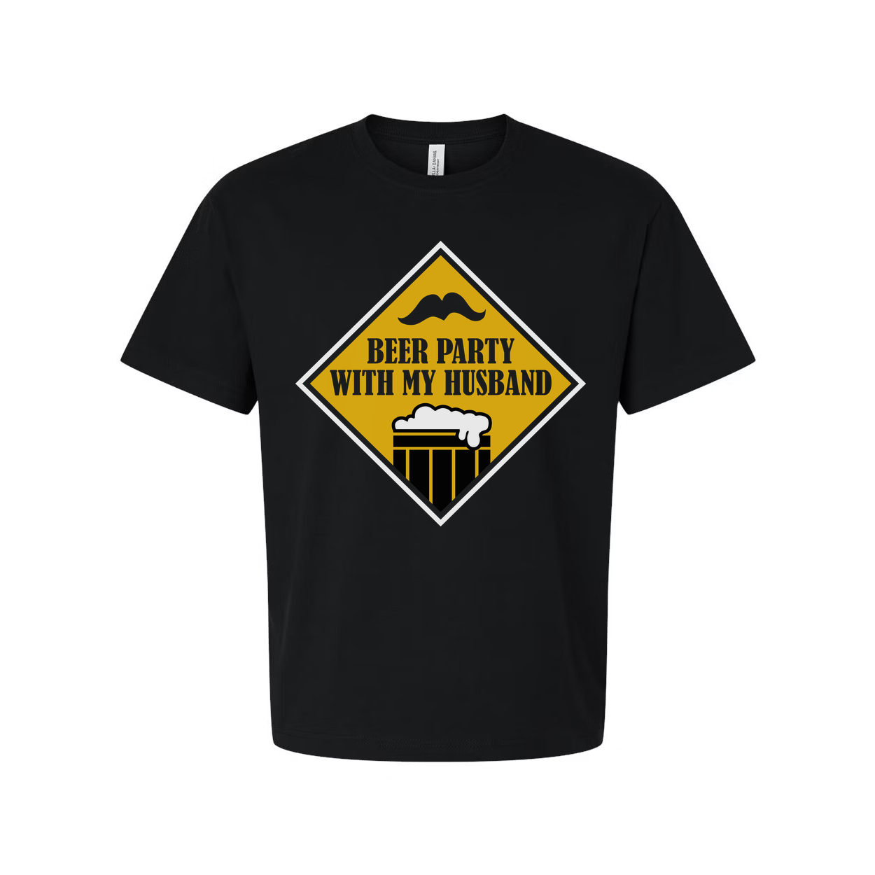 Beer Party With My Husband Graphic Tee For Couples Unisex Short Sleeve Shirt Casual Wear