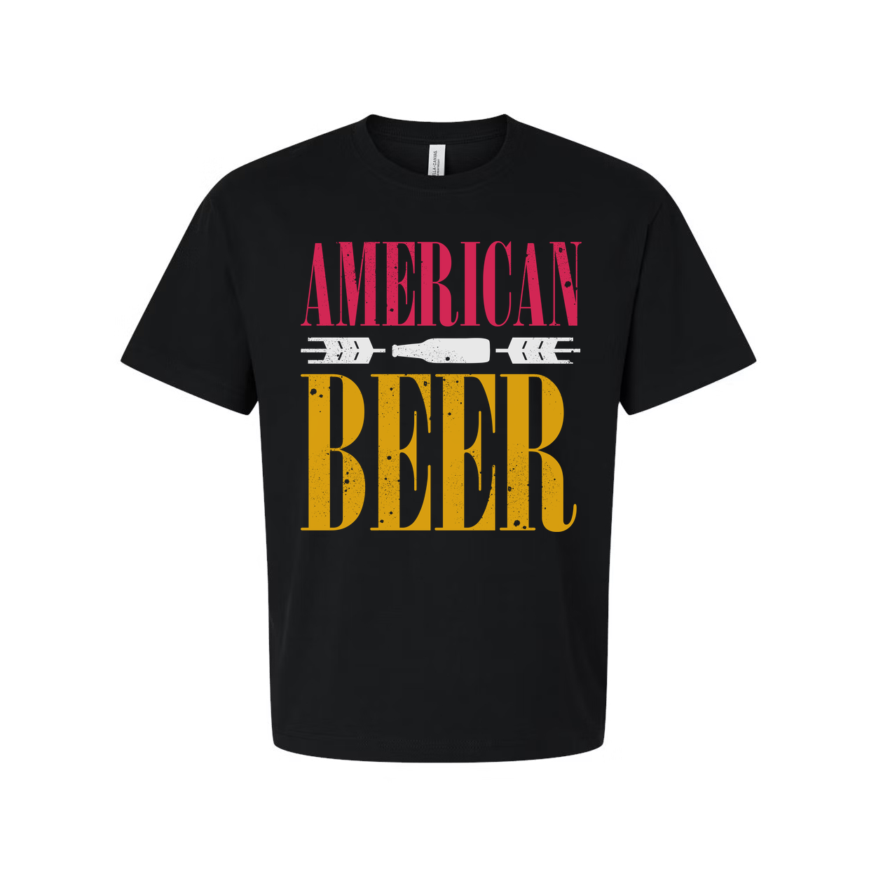American Beer Graphic Unisex T Shirt With Vintage Distressed Print For Men And Women