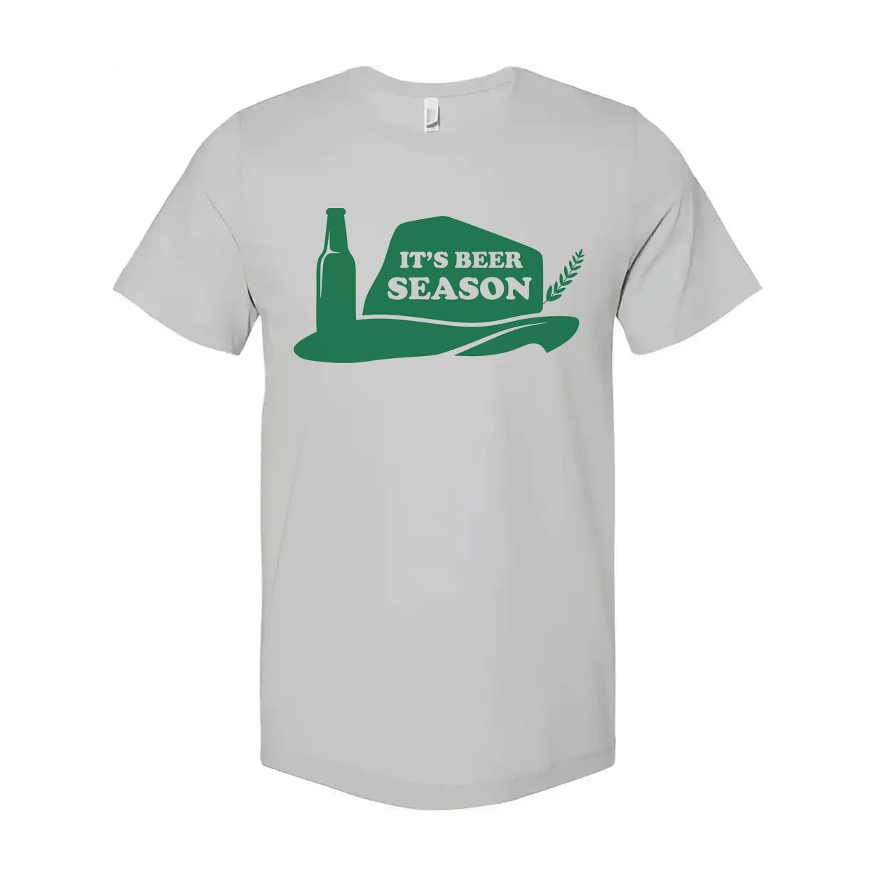 It's Beer Season Graphic Tee For Unisex Adults Featuring A Bottle And Hat Design