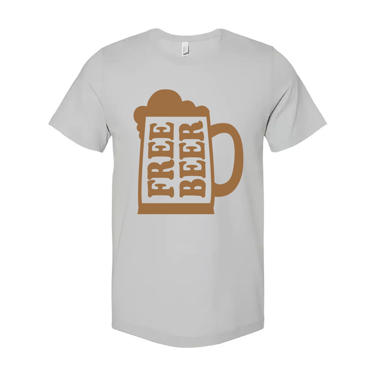 Unisex Beer Mug Graphic T Shirt With Foam Design And Repeating Beer Text Blocks