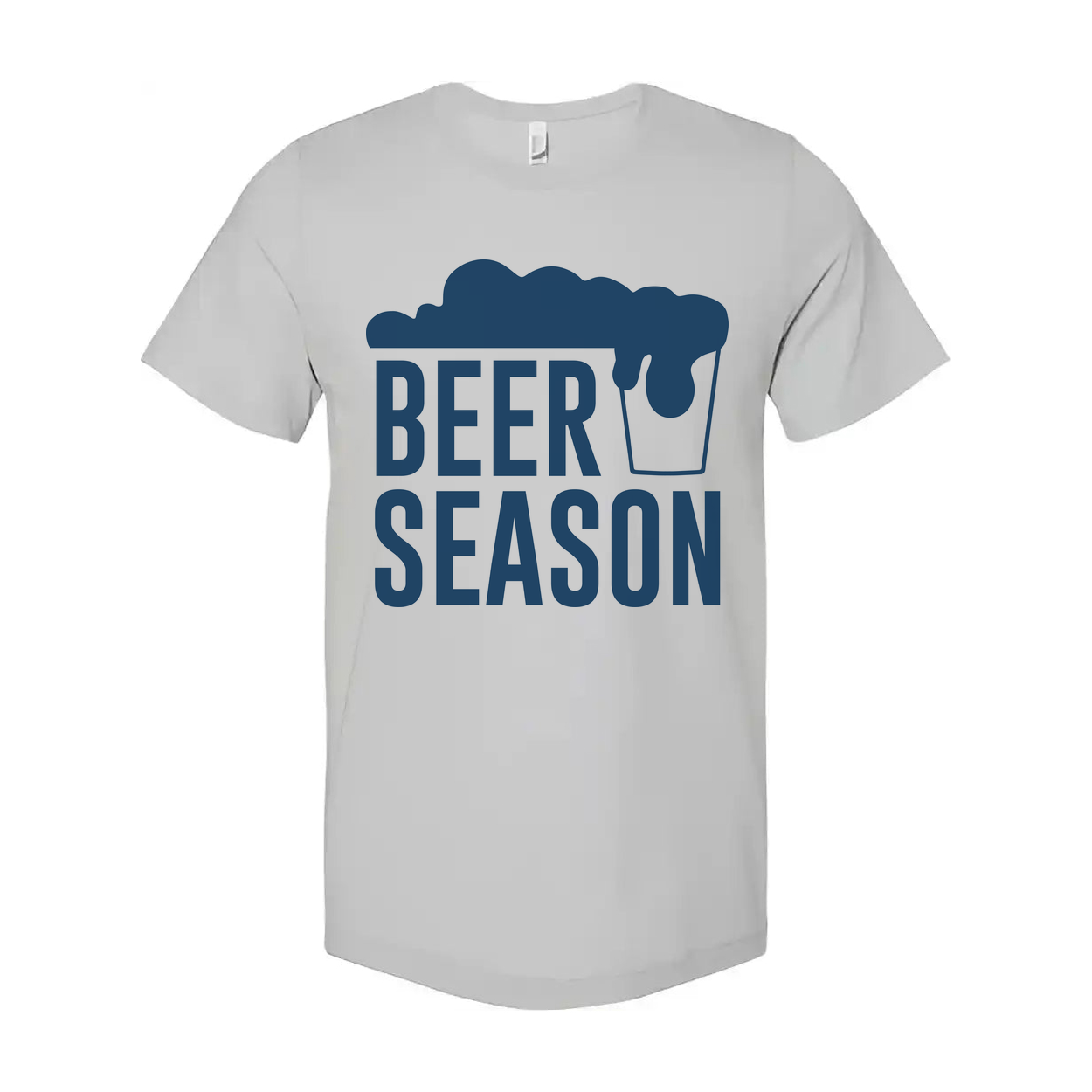 Beer Season Graphic Unisex Short Sleeve Tee With Foam Over Beer Glass Logo For Beer Lovers