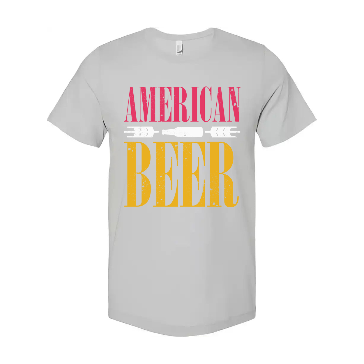 American Beer Graphic Unisex T Shirt With Vintage Distressed Print For Men And Women