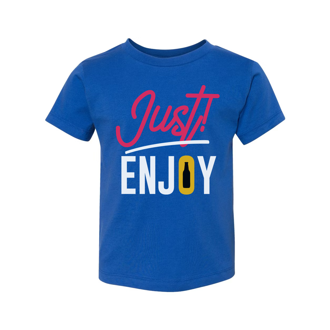 Just Enjoy Beer Graphic Unisex Tee With Bottle Icon Design For Casual Everyday Wear