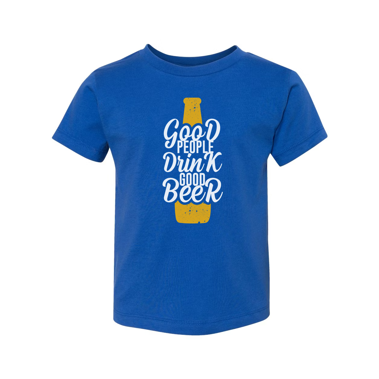 Unisex Beer Bottle Graphic T Shirt With Good People Drink Good Beer Phrase For Casual Wear