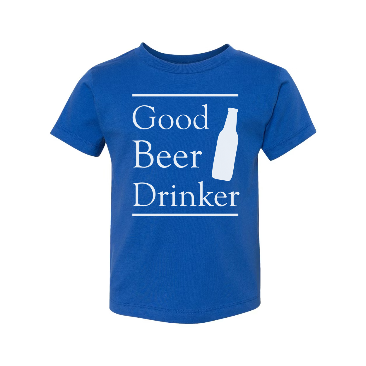 Good Beer Drinker Unisex Short Sleeve T Shirt With Bottle Illustration And Bold Typography