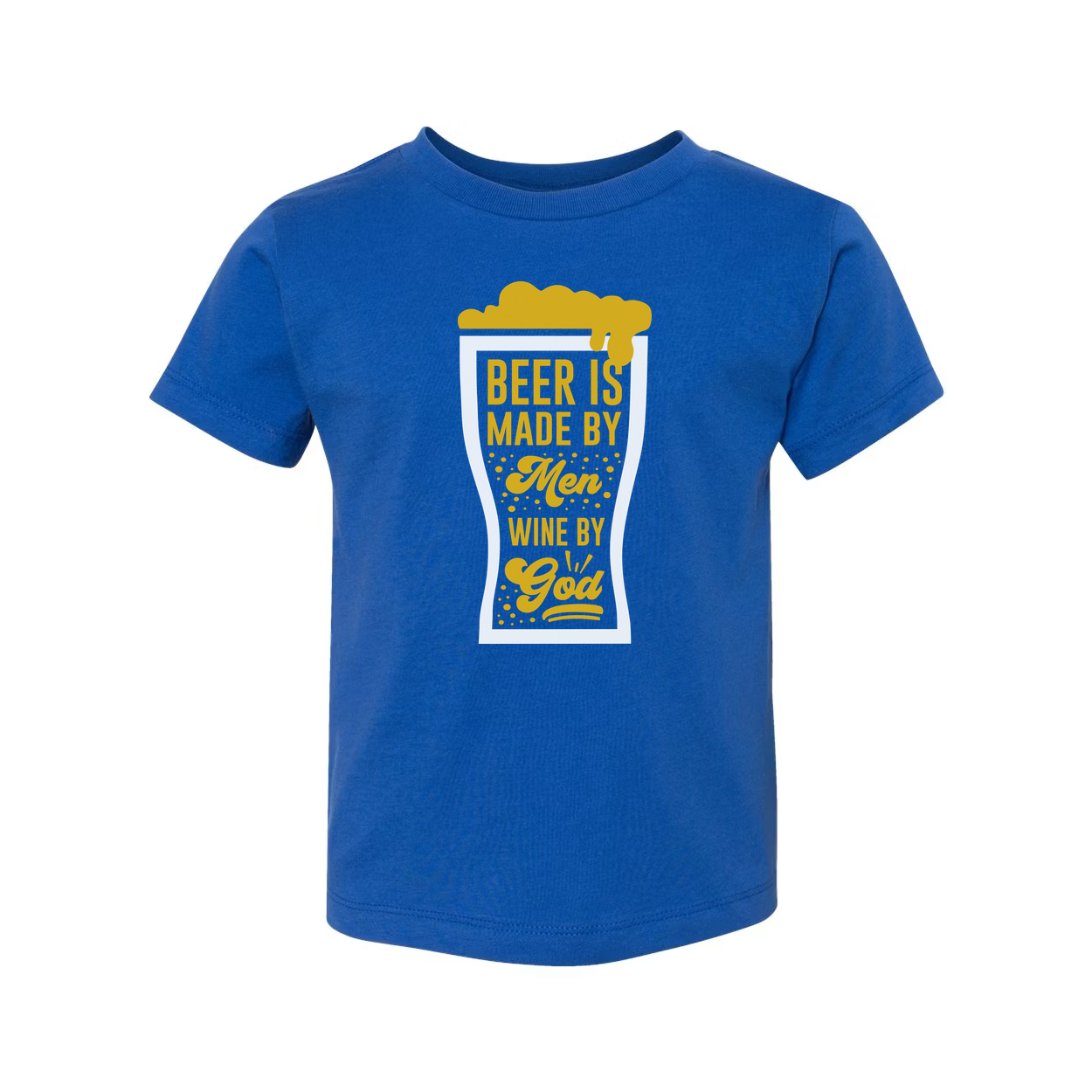 Unisex T Shirt With Beer Glass Graphic And Quote Beer Is Made By Men Wine By God Tee