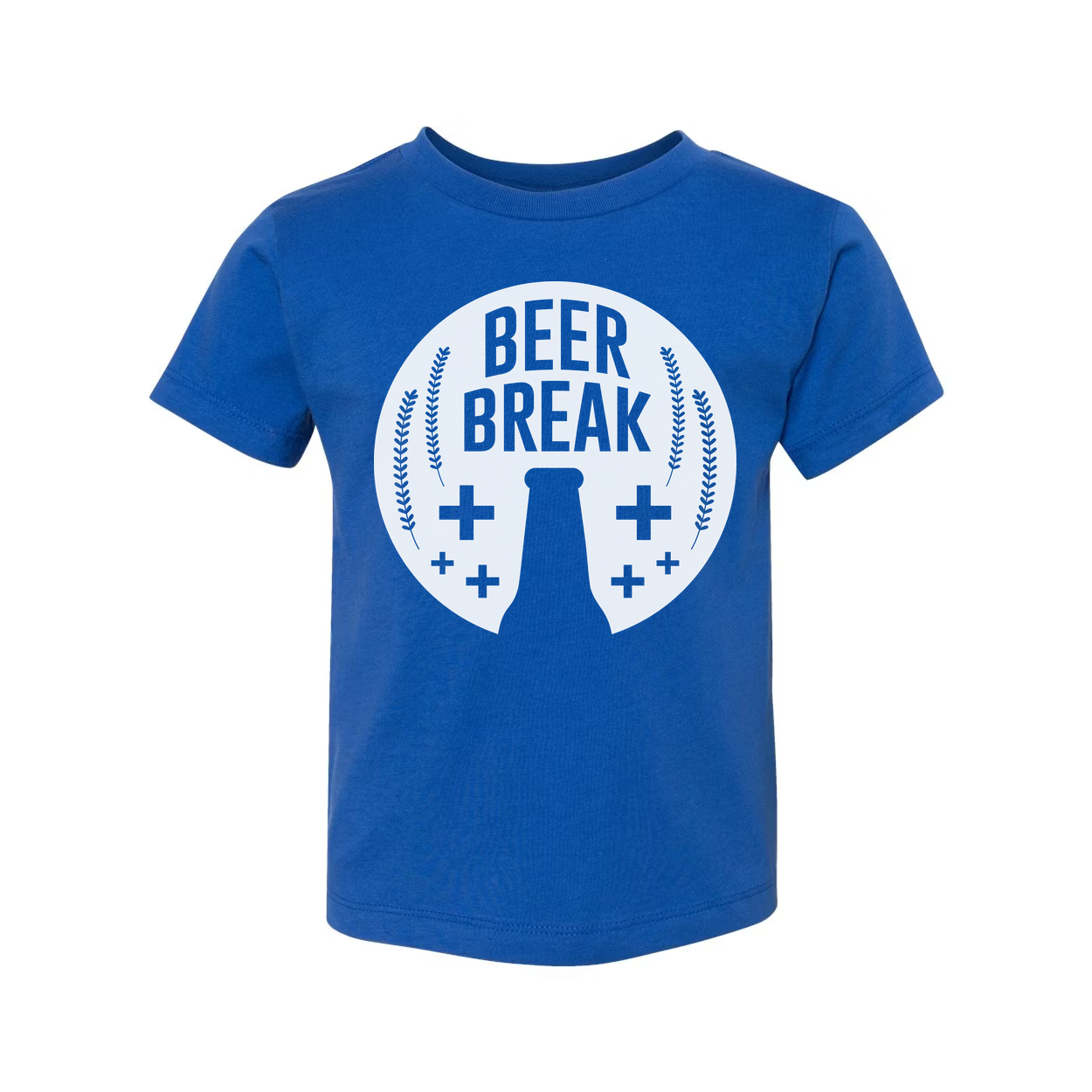Beer Break Graphic Unisex Tee With Bottle Silhouette And Wheat Barley Motif Artwork
