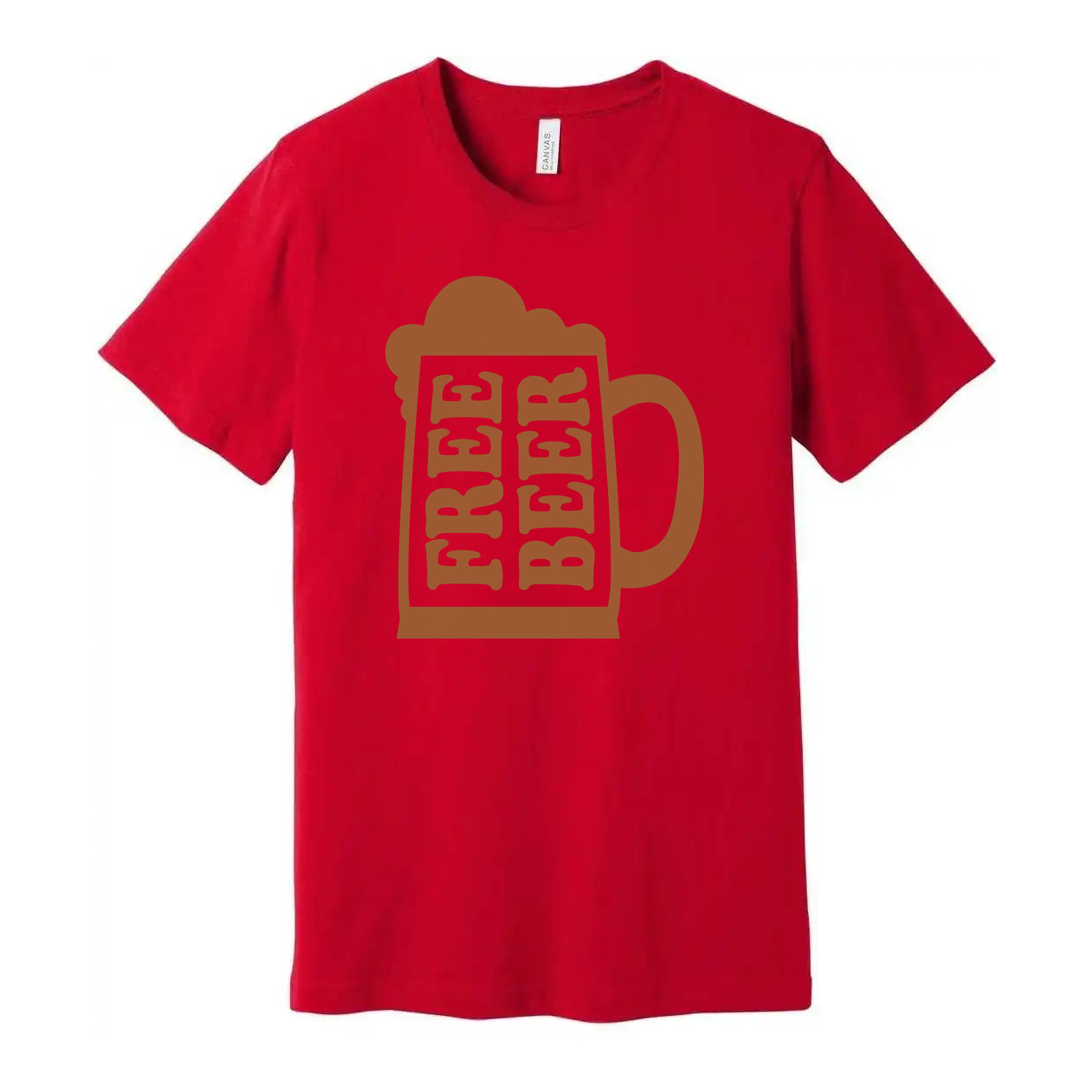 Unisex Beer Mug Graphic T Shirt With Foam Design And Repeating Beer Text Blocks