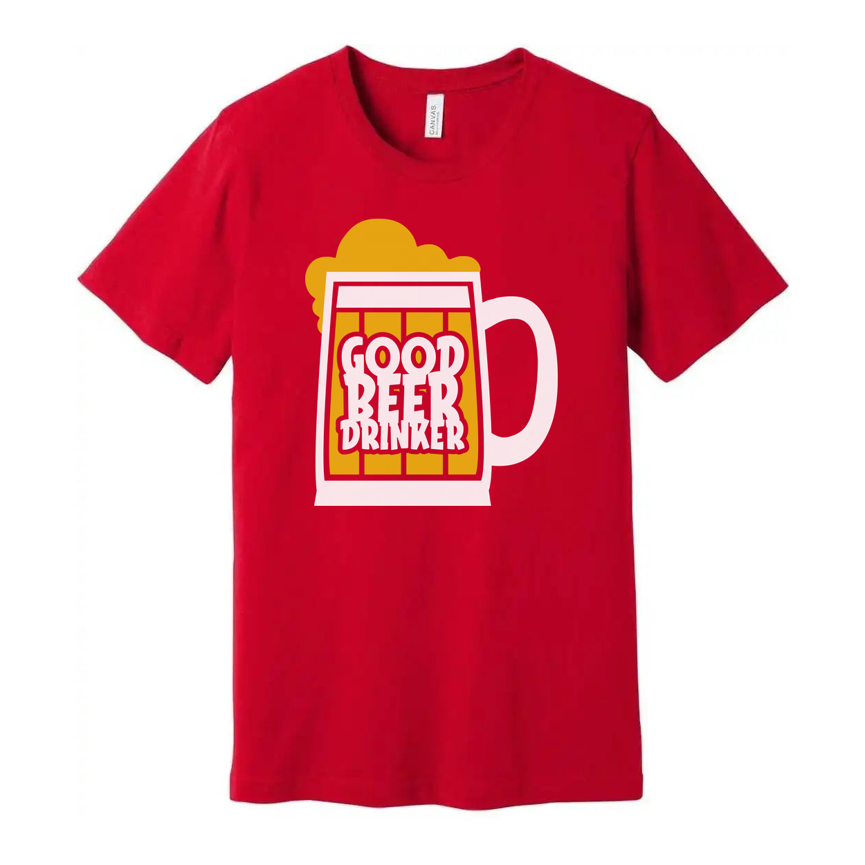 Unisex Beer Mug Graphic Tee Featuring Bold Good Beer Drinker Text And Foamy Top Accent
