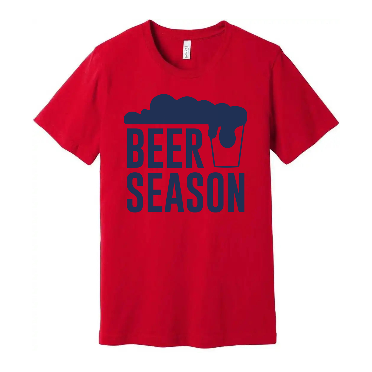 Beer Season Graphic Unisex Short Sleeve Tee With Foam Over Beer Glass Logo For Beer Lovers